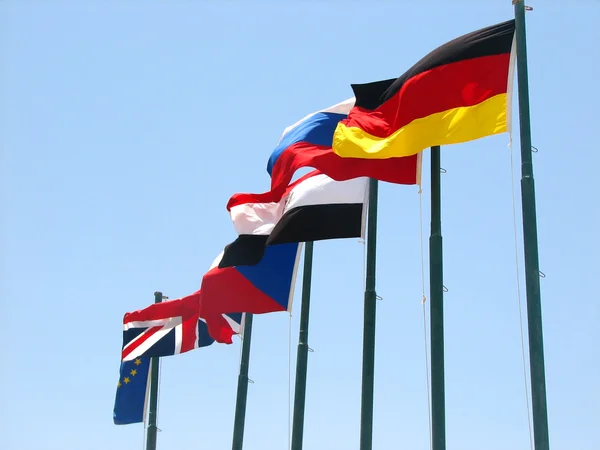 Evropské země vlajky — Stock fotografie