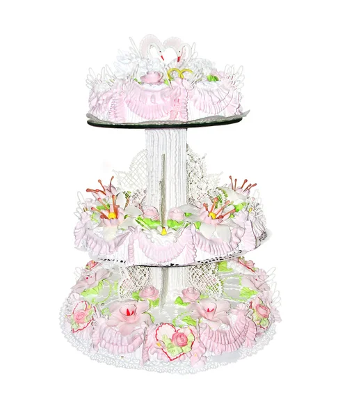 Весільний торт, ізольовані — стокове фото