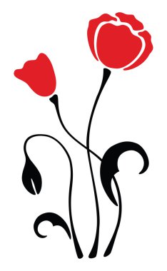 Poppy vector flower clipart