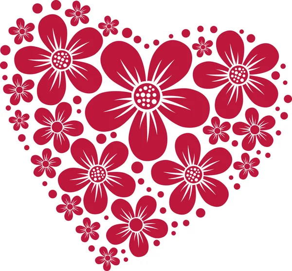 Heart from flowers — Stock Vector
