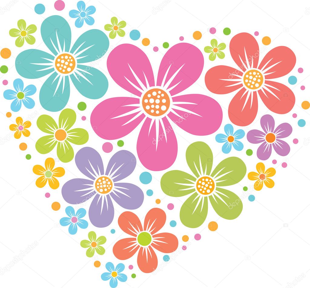 Heart from flowers Stock Vector by ©liliya 1656246