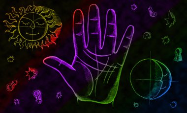 Palmistry, fortune telling clipart