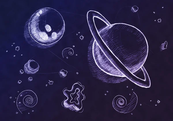 Space drawing, background — Stock Photo, Image