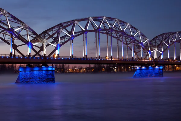 stock image Blue railway bridge