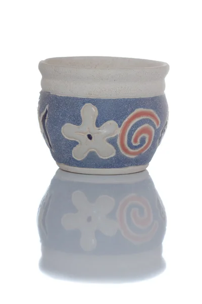 Decorative blue pot on isolated backgrou — Stock Photo, Image