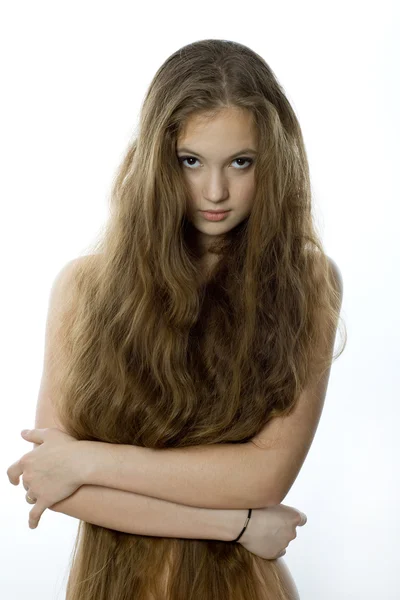 Дівчина з довгим волоссям Ліцензійні Стокові Зображення