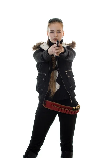 Dívka zbraně — Stock fotografie