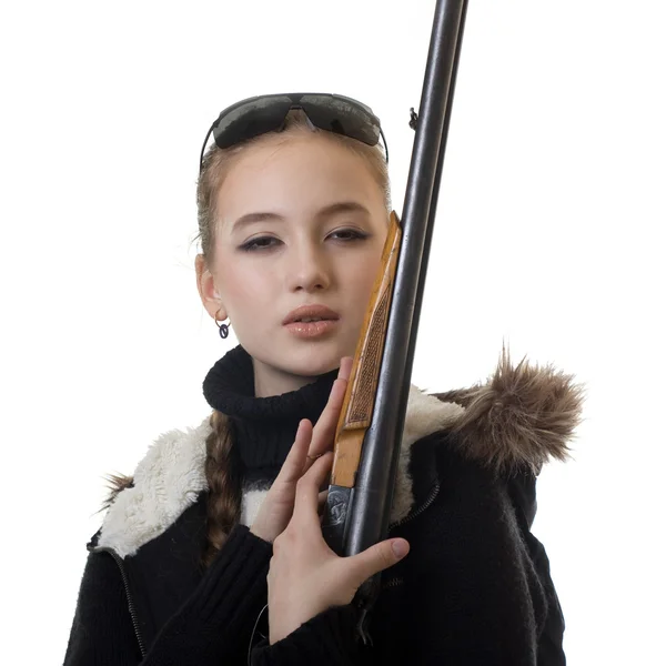 Дівчина зброї — стокове фото