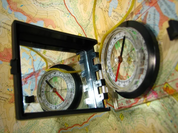 Kompas na mapě 2 — Stock fotografie