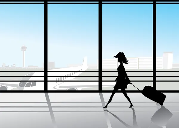Silhouettes aéroport — Image vectorielle