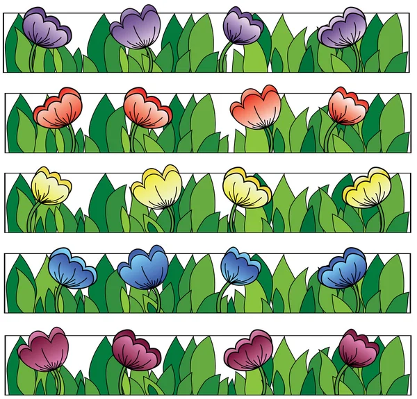 stock vector Multicolored flowers lines background