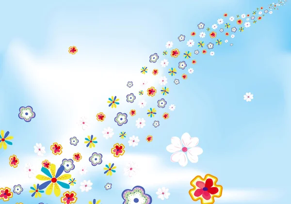 Létající květiny — Stockový vektor