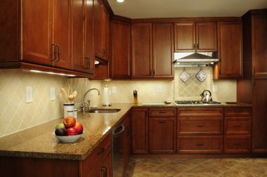 Remodeled kitchen prep area clipart