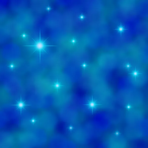 stock image Stars twinkling in a cloudy blue sky