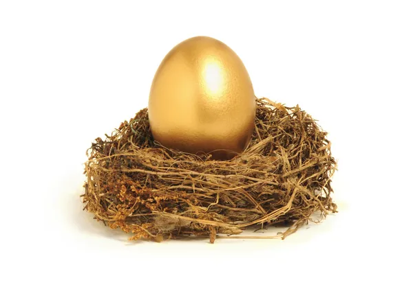 Golden nest egg retirement savings — Stock Photo, Image