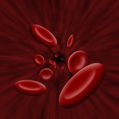 Platelet cells flow through bloodstream clipart