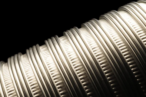 Elastyczne aluminium metaliczny Wylot rury — Zdjęcie stockowe