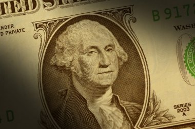 George Washington on one dollar bill clipart