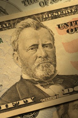 Ulysses S. Grant on the $50 bill clipart