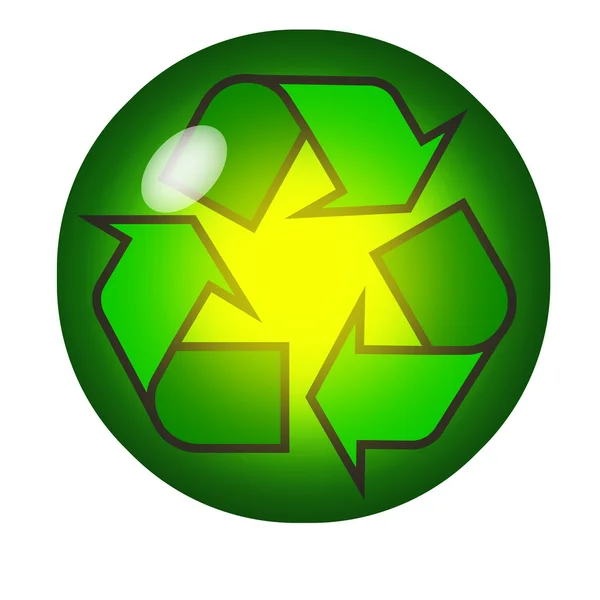 Simbolo di riciclaggio all'interno di una sfera di cristallo — Foto Stock