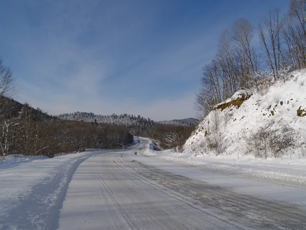 Droga zimowa — Zdjęcie stockowe