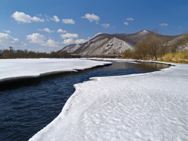 O último gelo no rio — Fotografia de Stock