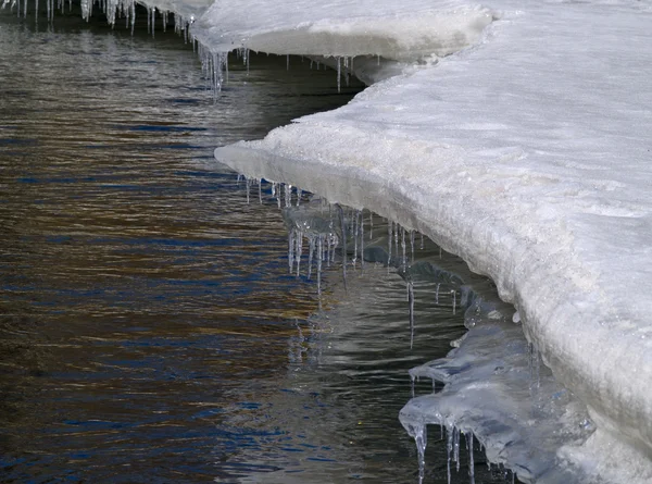 Gelo de primavera no rio — Fotografia de Stock