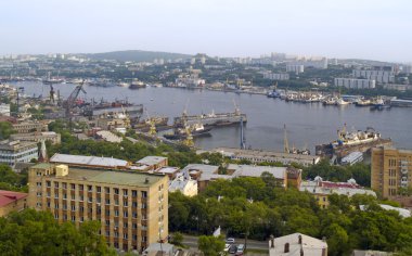 Şehir vladivostok, bay golden horn