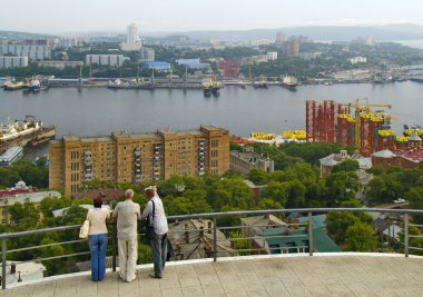 The Panorama of the city Vladivostok clipart