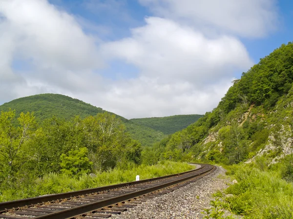 Year landscape with railway line — Stockfoto