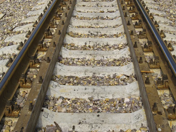 Spoorlijn rails close-up — Stockfoto