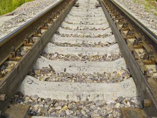 Bliska Szyny kolejowe — Zdjęcie stockowe