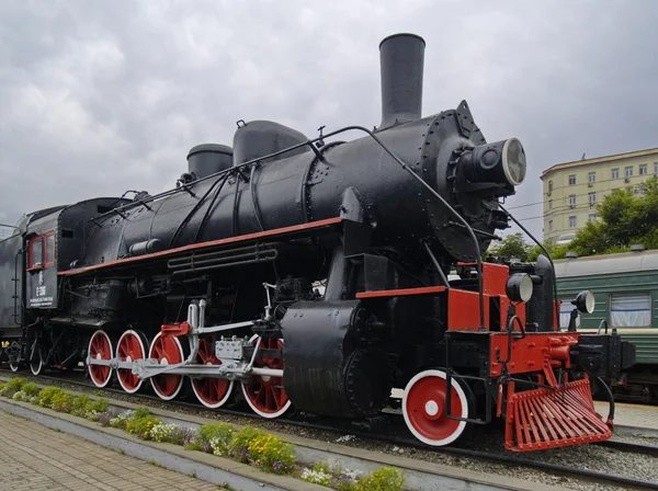 Промышленный памятник локомотиву Лицензионные Стоковые Фото