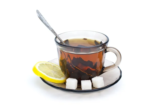 Xícara de chá com chá preto — Fotografia de Stock