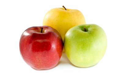 Red, yellow and green apples clipart