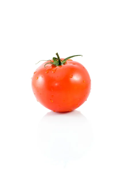 Один спелый красный помидор — стоковое фото
