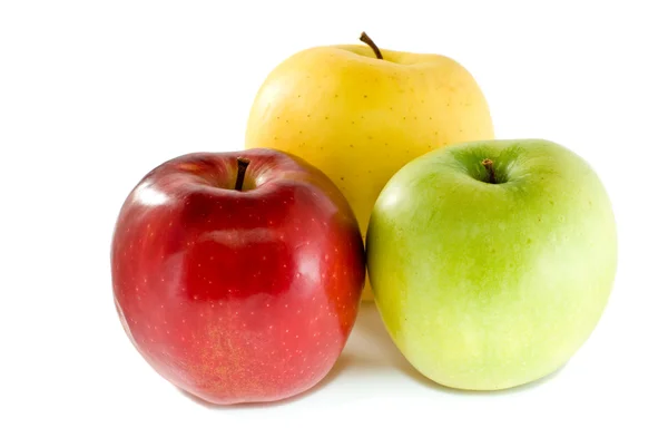 Manzanas rojas, amarillas y verdes —  Fotos de Stock