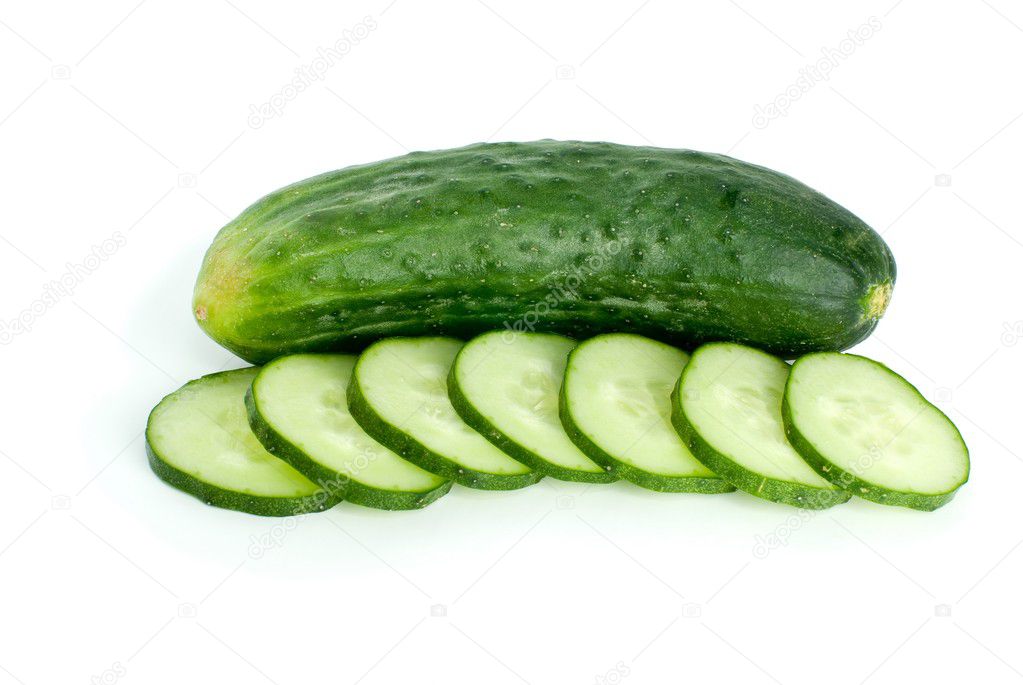 Whole Cucumber And Few Slices — Stock Photo © Digitalr 1645863