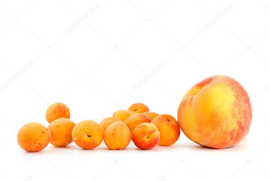 One peach and few apricots