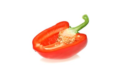 Half of red sweet pepper clipart