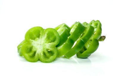 Slices of green sweet pepper clipart