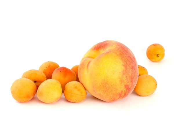 Orange peach and some apricots — Stock Photo, Image