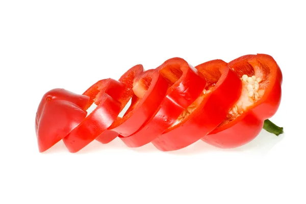 Κομμένο σε φέτες κόκκινο γλυκό πιπέρι — Φωτογραφία Αρχείου