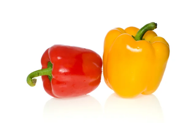 Röd och gul paprika — Stockfoto