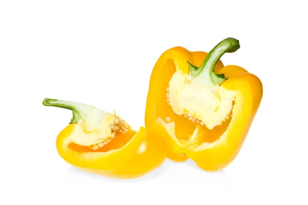 Två bitar av gul paprika — Stockfoto
