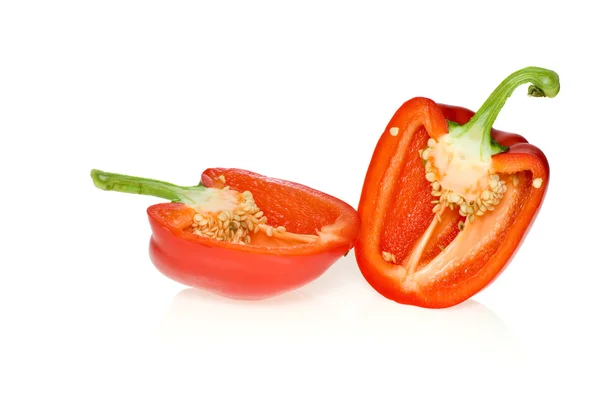 红甜椒的两半 — 图库照片