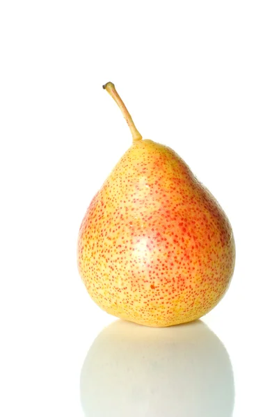 Single spotty yellow-red pear — Stock Photo, Image