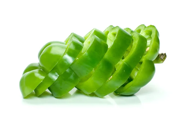 Yeşil tatlı biber dilimlenmiş — Stok fotoğraf