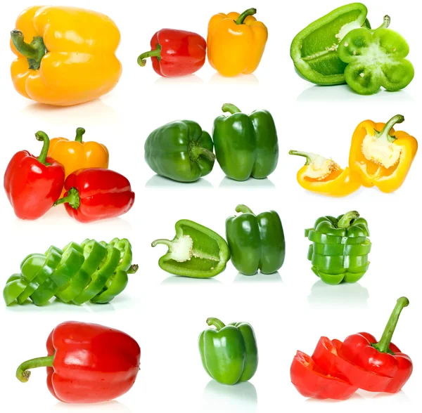 Uppsättning av olika paprika — Stockfoto