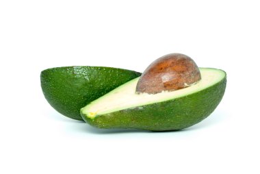 Two avocado (alligator pear) halves clipart